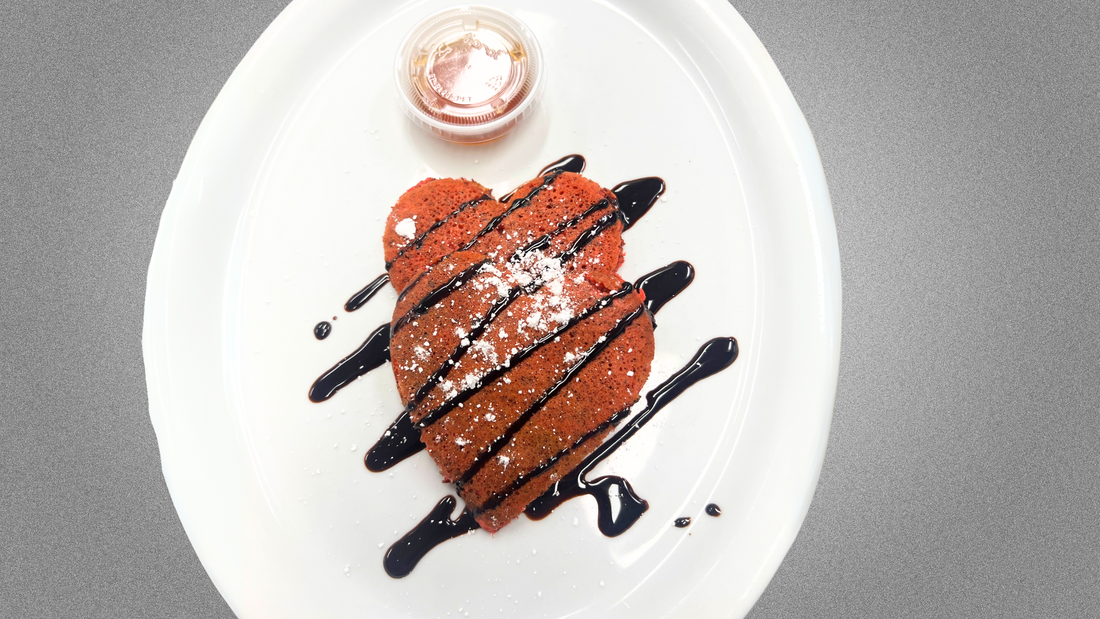 Heart Shaped Red Velvet Pancakes Lake Balboa CA: A Sweet & Romantic Vegan Delight